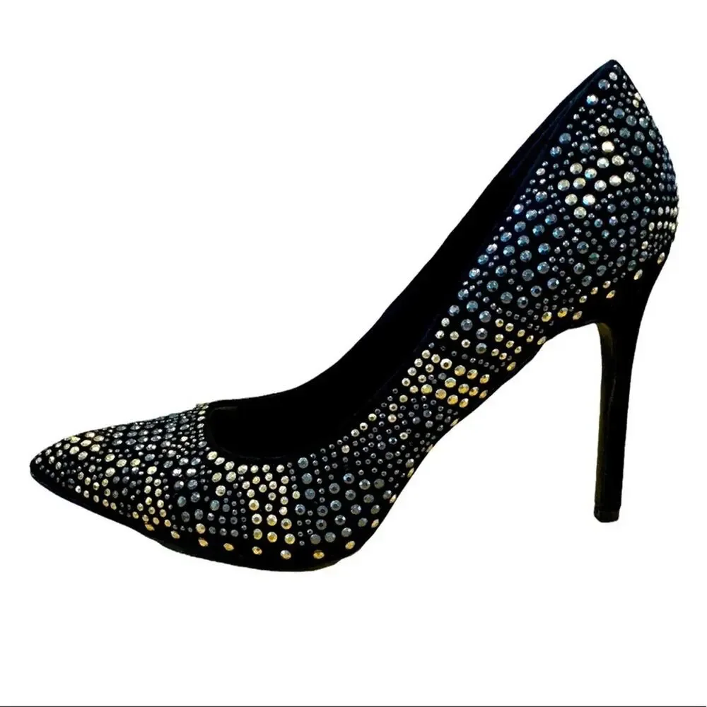 It’s OK shoes. High heels. Studded and faux suede uppers. 4” heels size 9 - Picture 8 of 13